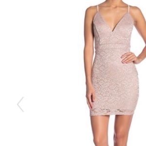 Love, Nickie Lew (Nude/Pink) Lace Bodycon Dress